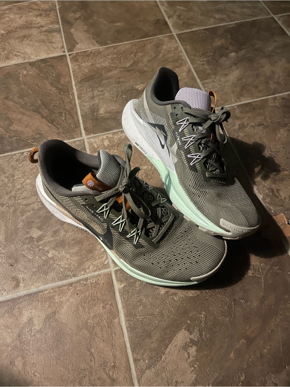 Nike Women’s Running Sneakers - Olive Green with Mint and Black Details